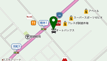 オートバックス 釧路の地図画像