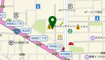 ココカラファイン 大分中央店の地図画像