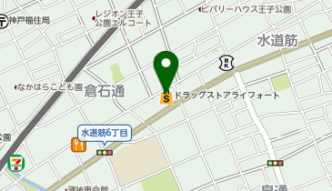 ドラッグストアライフォート 水道筋店の地図画像