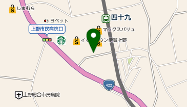 ココカラファイン 伊賀四十九店の地図画像