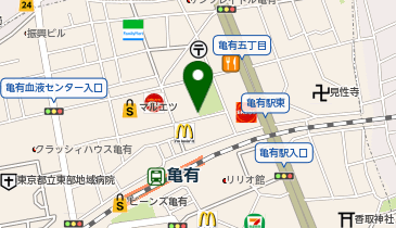 三井のカーシェアーズ リパーク亀有公園前(自転車可)の地図画像