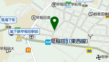 三井のカーシェアーズ 早稲田駅前第2(自転車禁止)の地図画像