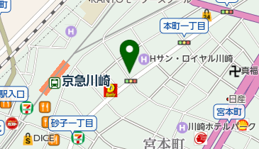 三井のカーシェアーズ リパーク川崎本町第7(自転車可)の地図画像