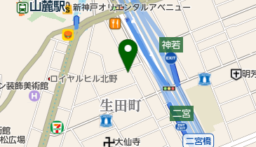 三井のカーシェアーズ リパーク神戸生田町2丁目(自転車禁止)の地図画像