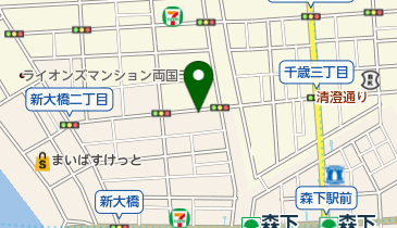 三井のカーシェアーズ リパーク新大橋3丁目(自転車可)の地図画像