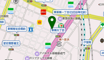 三井のカーシェアーズ リパーク新橋5丁目第5(自転車可)の地図画像