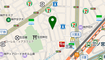 三井のカーシェアーズ リパーク神戸中山手通1丁目第3(自転車禁止)の地図画像