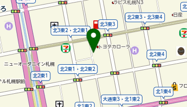 三井のカーシェアーズ リパーク札幌北2東2の地図画像