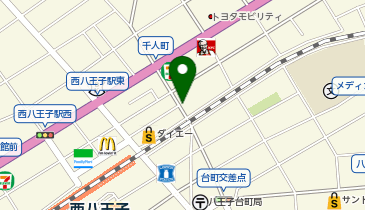 三井のカーシェアーズ リパーク八王子千人町1丁目第2(自転車可)の地図画像