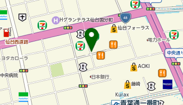 三井のカーシェアーズ リパーク仙台一番町3丁目第2(自転車禁止)の地図画像