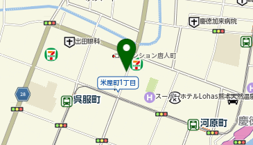 三井のカーシェアーズ リパーク熊本米屋町(自転車禁止)の地図画像