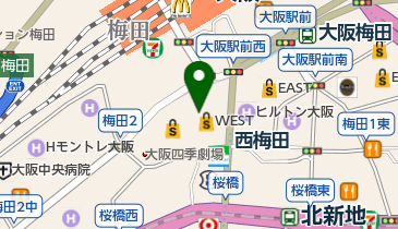 JTB ロイヤルロード銀座 大阪店の地図画像