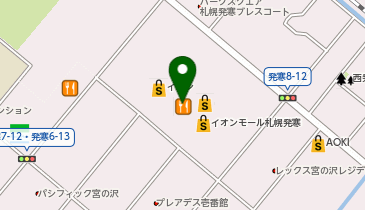 カルディコーヒーファームイオンモール札幌発寒店の地図画像