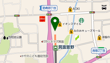カルディコーヒーファームみのおキューズモール店の地図画像