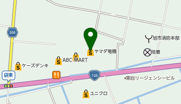 ヤマダデンキ テックランド旭店の地図画像