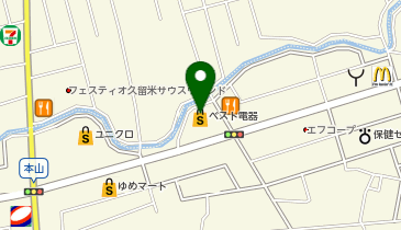 ヤマダデンキ ベスト電器久留米南店の地図画像