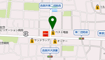 ヤマダデンキ ベスト電器西新井店の地図画像