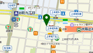 餃子の王将 上本町ハイハイタウン店の地図画像