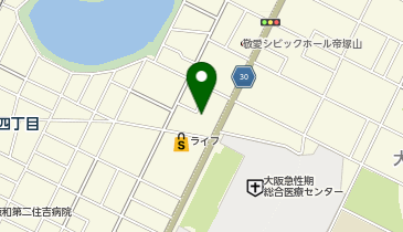 コクミン薬局 大阪府立病院前店の地図画像