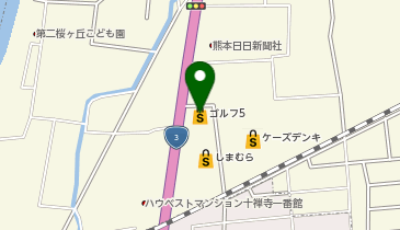 ゴルフ5 熊本十禅寺店の地図画像
