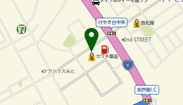 カワチ薬品 水戸けやき台店の地図画像