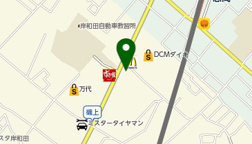 WASHハウス 岸和田磯上店の地図画像