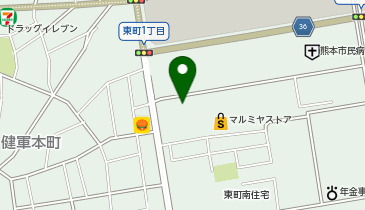 WASHハウス 熊本東町店の地図画像
