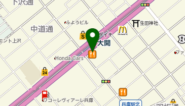 不二家 大開店の地図画像