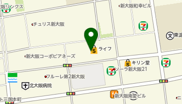 ライフ セントラルスクエア西宮原店の地図画像