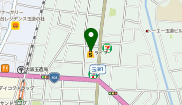 ライフ玉造店の地図画像