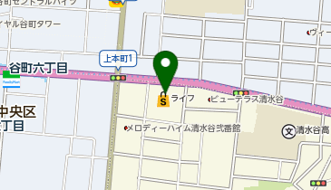 ライフ清水谷店の地図画像