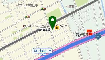 ライフ阪神芦屋店の地図画像