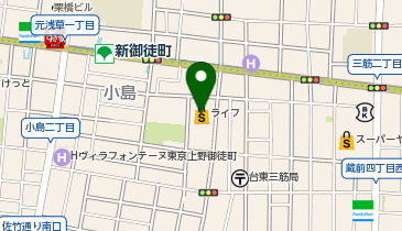 ライフ新御徒町店の地図画像