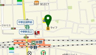 ライフ中野駅前店の地図画像
