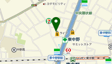 ライフ東中野店の地図画像