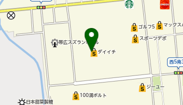 サブウェイ 帯広稲田店の地図画像