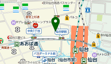 スーツセレクト 仙台の地図画像