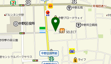 スーツセレクト 中野サンモールの地図画像