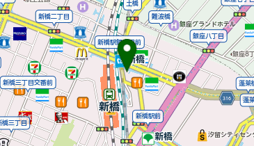 スーツセレクト 新橋の地図画像