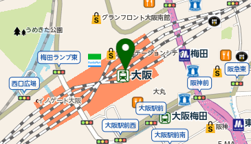 スーツセレクト エキマルシェ大阪クロストの地図画像