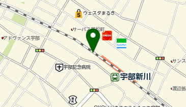 や台ずし 宇部新川駅前町の地図画像