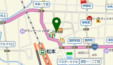 や台ずし松本駅前町の地図画像