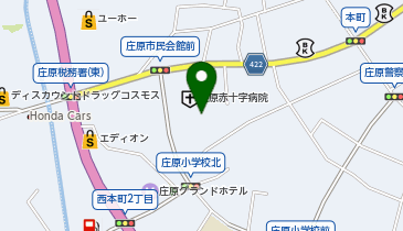 ポプラ 庄原赤十字病院店の地図画像