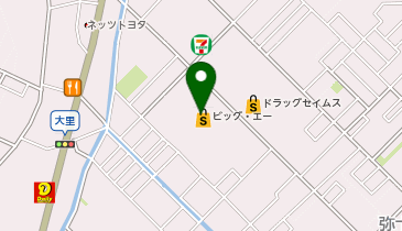 ビッグ・エー越谷大里店の地図画像