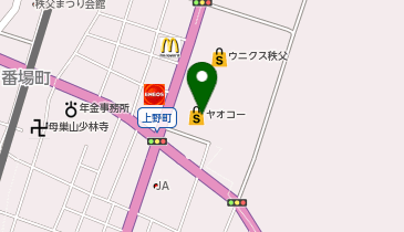 ヤオコー 秩父上野町店(埼玉県)の地図画像