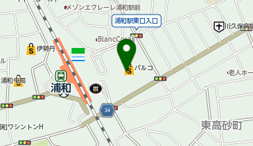 ヤオコー 浦和パルコ店(埼玉県)の地図画像