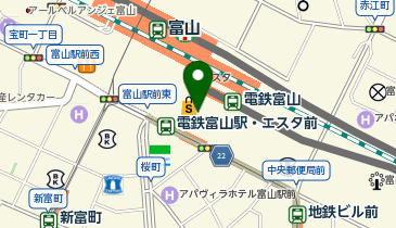 自家製麺杵屋 富山駅マリエ店の地図画像