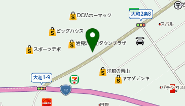 メガネの愛眼 大和タウンプラザ店(2025年3月10日閉店いたしました。※引継ぎ店 イオン札幌桑園店)の地図画像