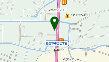 くるまやラーメン 仙台バイパス中田店の地図画像