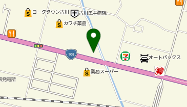 くるまやラーメン 古川店の地図画像